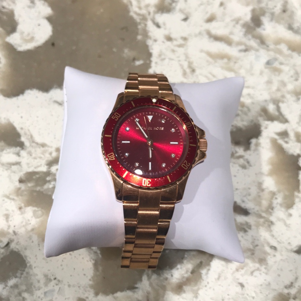 Michael Kors Maroon & Rose Gold petite watch